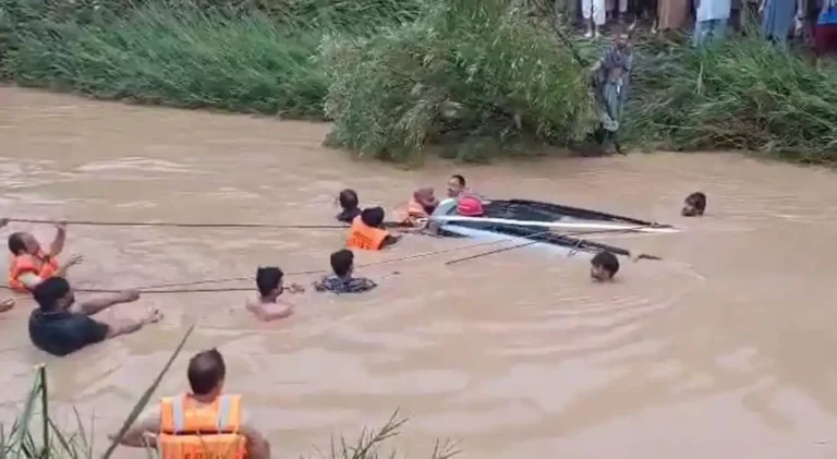 Tragedy in Hassan Abdal: Four Women Drown, Child Missing as Vehicle Swept Away by Flooded Stream