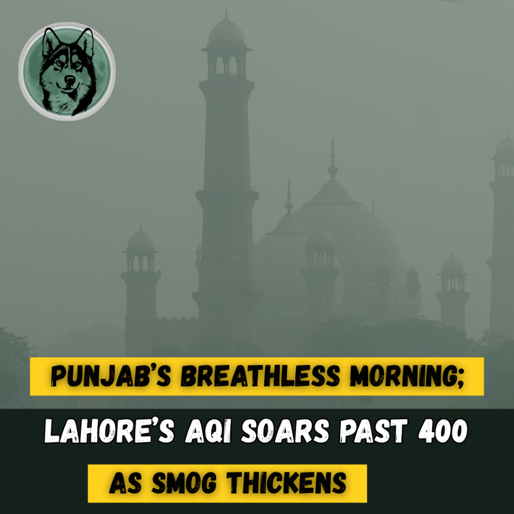 Punjab’s Breathless Morning: Lahore’s AQI Soars Past 400 as Smog Thickens