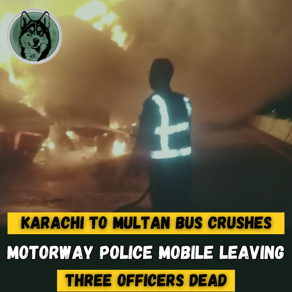 Karachi to Multan bus crushes Motorway Police mobile leaving three officers dead