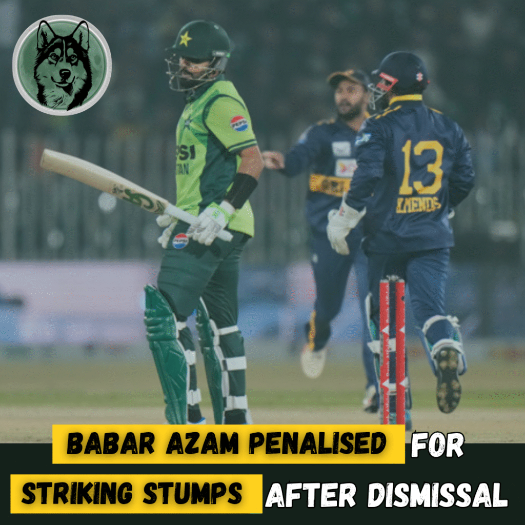 Babar Azam Penalised for Striking Stumps After Dismissal