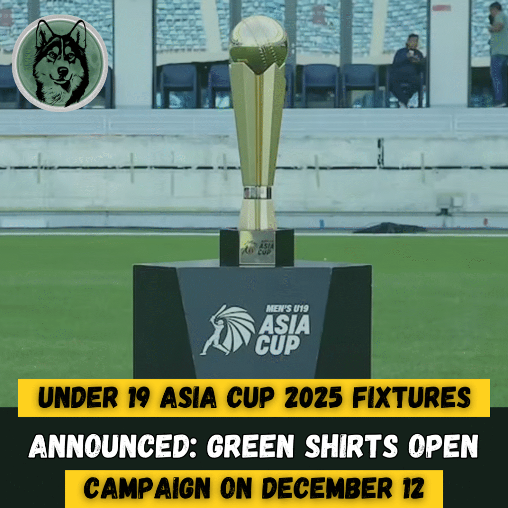 Under-19 Asia Cup 2025 Fixtures Announced; Green Shirts Open Campaign on December 12