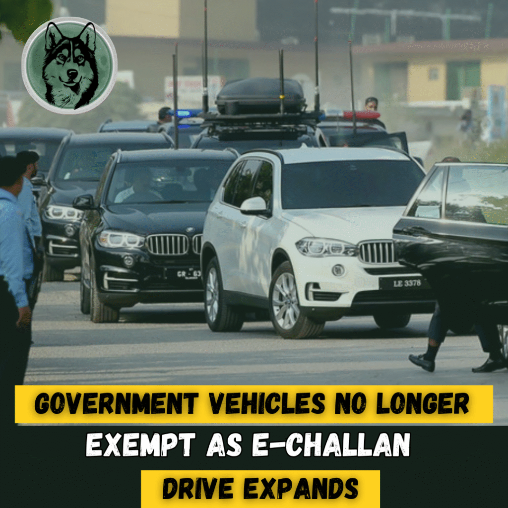 Government Vehicles No Longer Exempt as E-Challan Drive Expands
