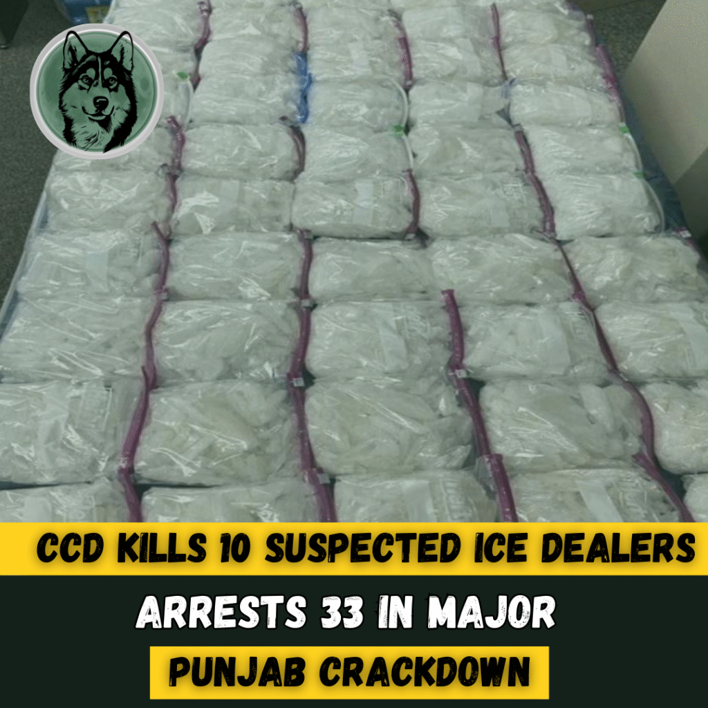 CCD Kills 10 Suspected Ice Dealers, Arrests 33 in Major Punjab Crackdown
