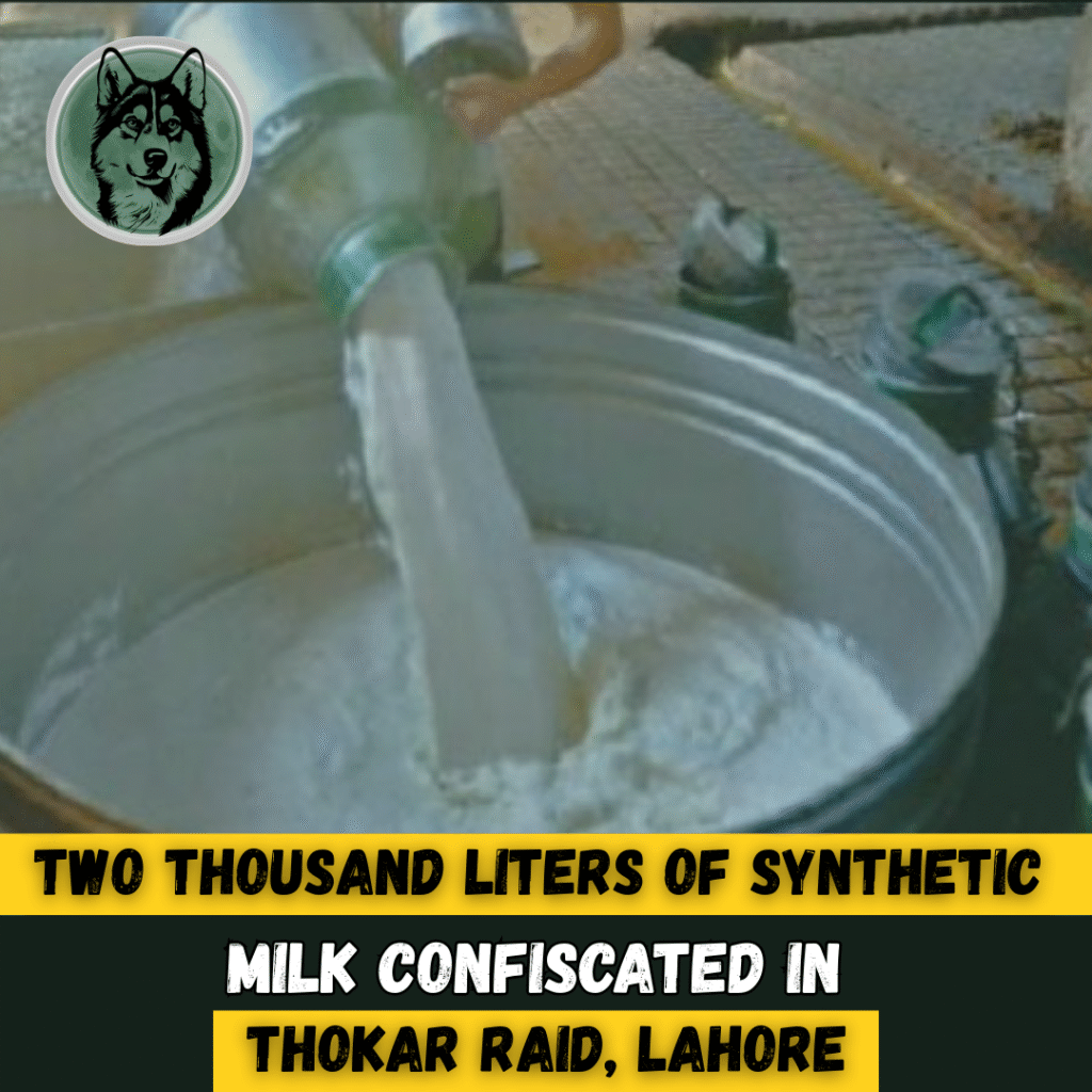 Two Thousand Liters of Synthetic Milk Confiscated in Thokar Raid, Lahore