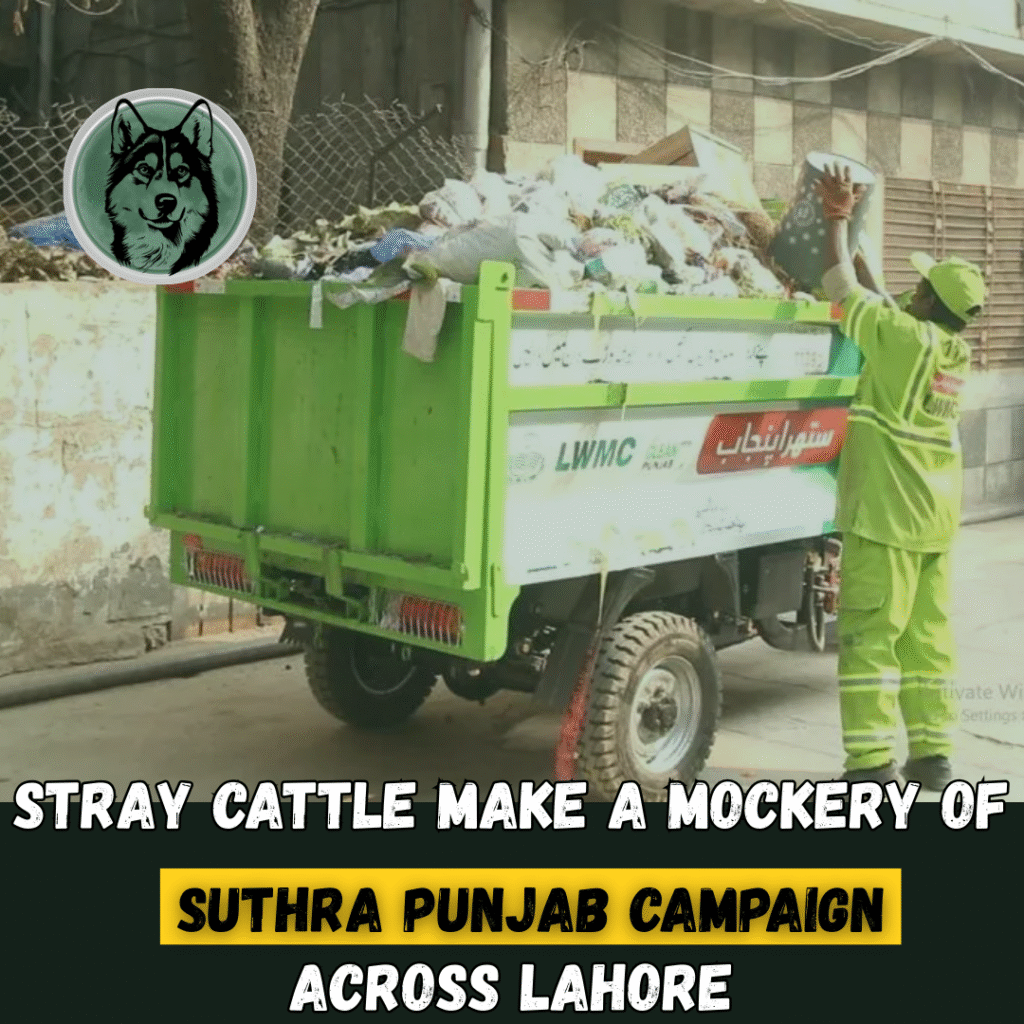Stray Cattle Make a Mockery of Suthra Punjab Campaign Across Lahore