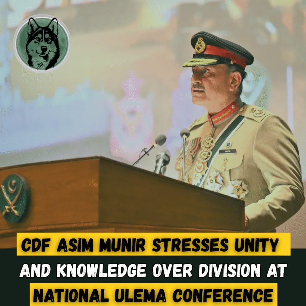CDF Asim Munir Stresses Unity and Knowledge Over Division at National Ulema Conference