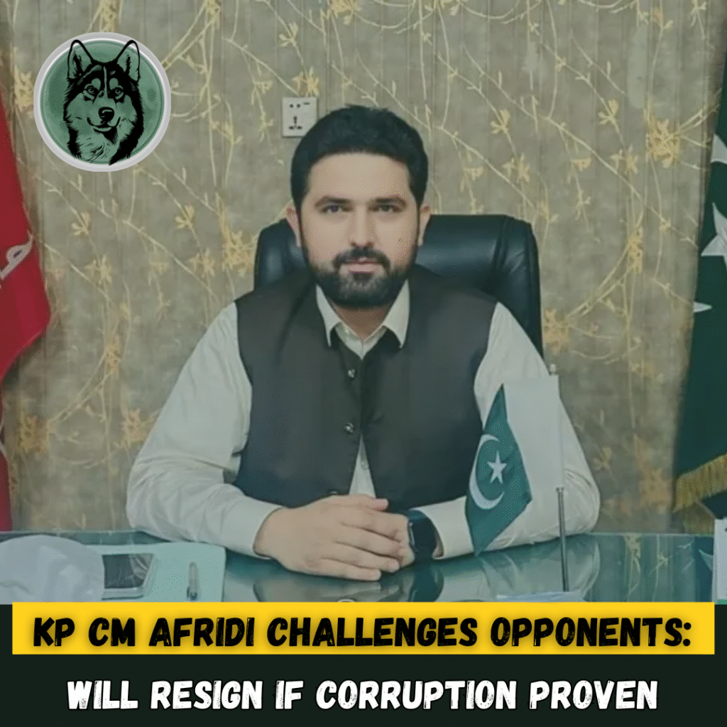 KP CM Afridi Challenges Opponents: Will Resign If Corruption Proven