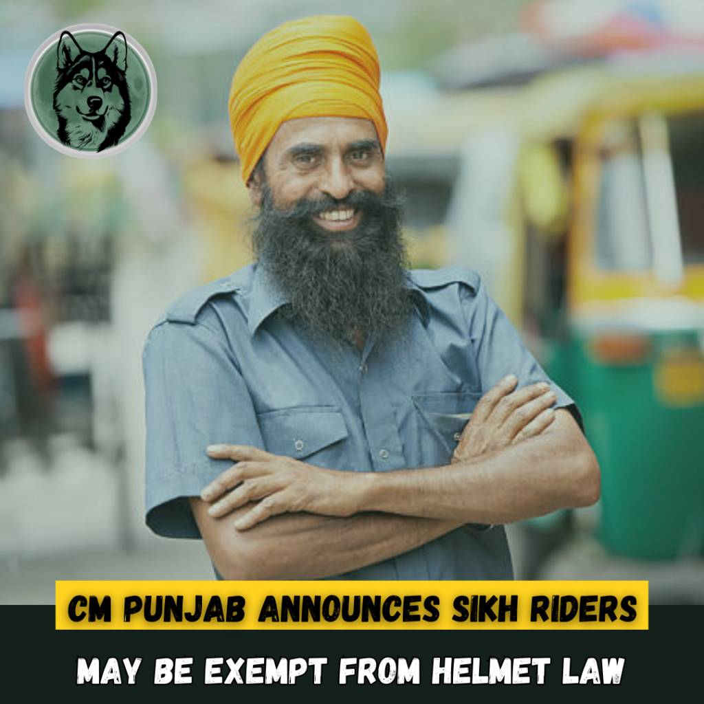 CM Punjab Announces Sikh Riders May Be Exempt from Helmet Law