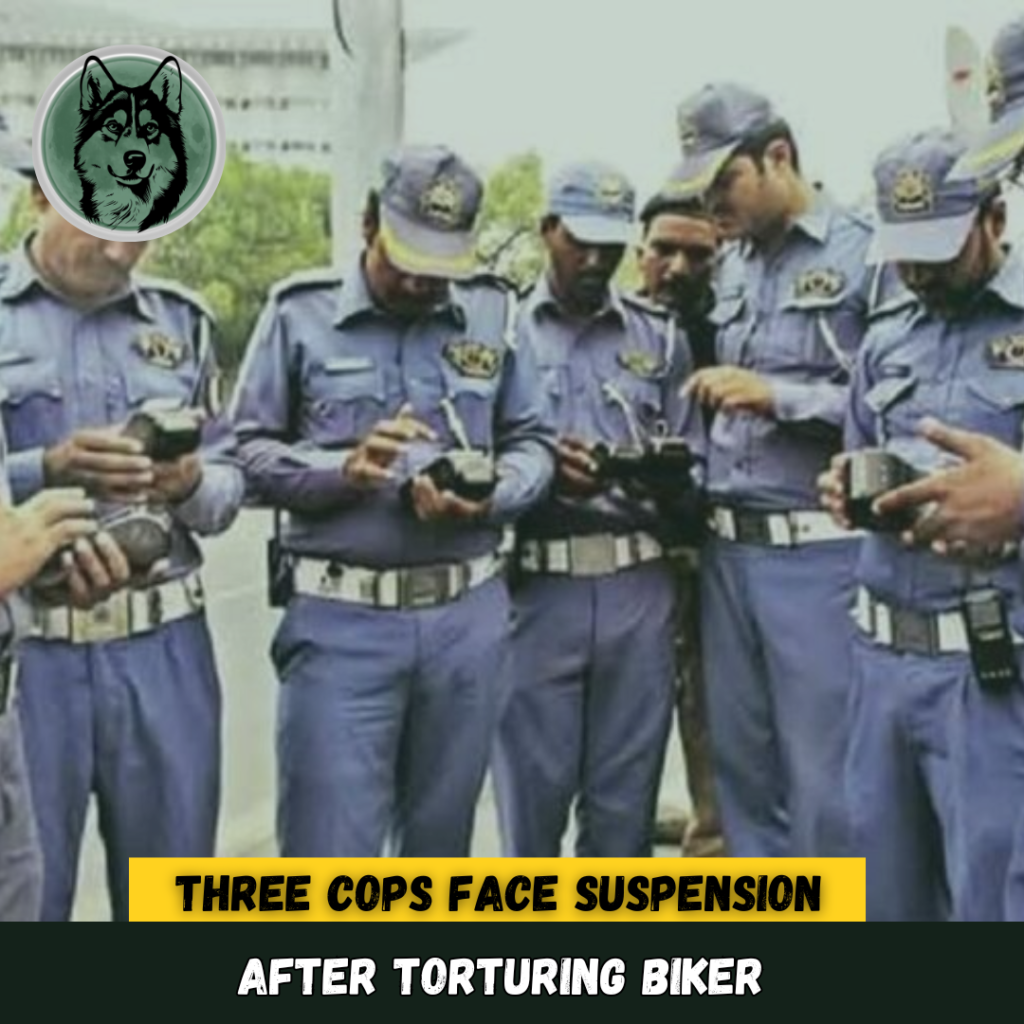 Traffic cops suspended for abusing motorcyclist